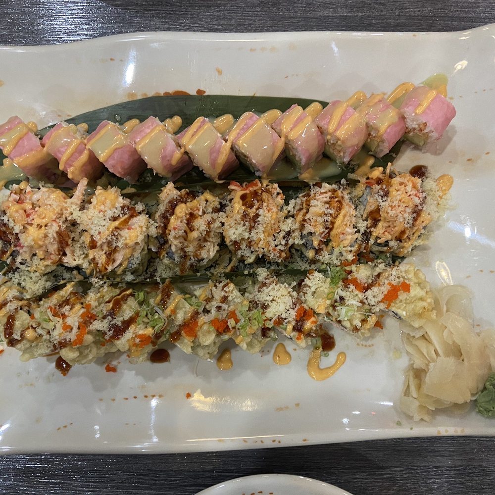 Asami - Signature Rolls: Pink Lady (top), West Chester (middle), Volcano (bottom). - Japanese Near Me - West Chester, Ohio