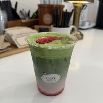 Ced Coffee & Donut - Double strawberry matcha - Coffee & Tea Near Me - Westminster, California Ced Coffee & Donut - Double strawberry matcha - Coffee & Tea Near Me - Westminster, California