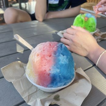 Big Wave Shave Ice Company - Pineapple, guava, and blue raspberry. - Shaved Ice Near Me - Lahaina, Hawaii