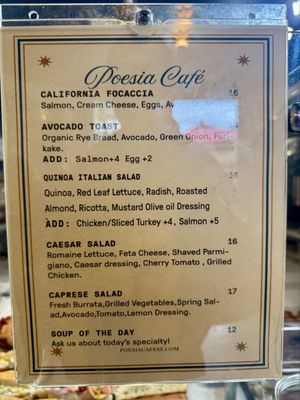 Menu photo 1 Poesia Café San Francisco, CA Menu photo 1 Poesia Café San Francisco, CA
