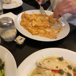 Chicken Piccata and stuffed Rigatoni