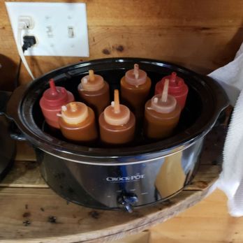 Mike's Trackside BBQ - Sauces kept warm for you - Barbeque Near Me - Blue Ridge, Georgia