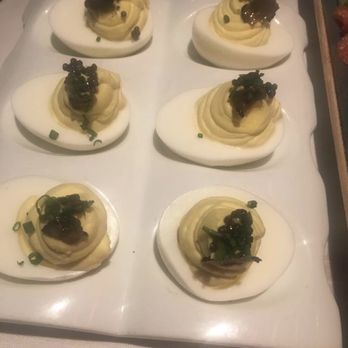 Ocean Prime - Deviled eggs with champagne soaked beluga caviar - Seafood Near Me - Washington, DC, District of Columbia