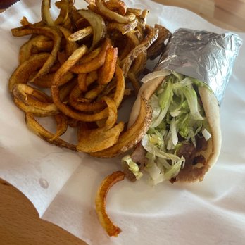Gyro Cafe - a sandwich and french fries - Mediterranean Near Me - Panama City, Florida Gyro Cafe - a sandwich and french fries - Mediterranean Near Me - Panama City, Florida
