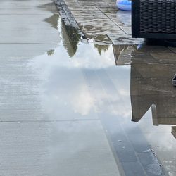 Significant water pooling