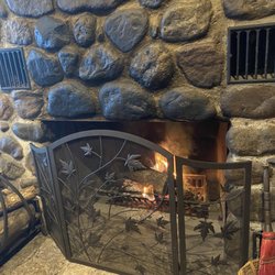 Carlin Lake Lodge - Best table in the house with fireplace