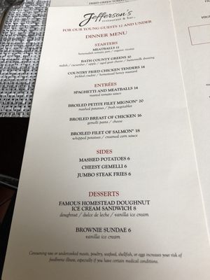 Menu photo 4 Jefferson's Restaurant & Bar Hot Springs, VA Menu photo 4 Jefferson's Restaurant & Bar Hot Springs, VA