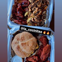 La Cocinita Burgers & Wings - Burger wing combo / wing combo + asada fries