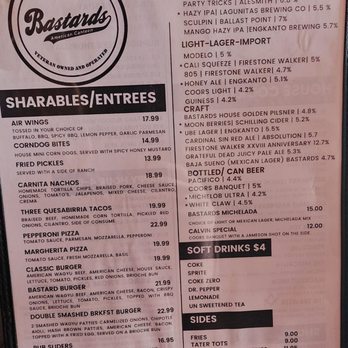 Bastards American Canteen - Menu - Sports Bars Near Me - Downey, California Bastards American Canteen - Menu - Sports Bars Near Me - Downey, California