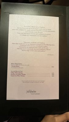 Menu photo 4 Joel Robuchon Las Vegas, NV