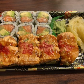 Momiji - Alaskan (top) and Crazy (bottom) rolls - Japanese Near Me - Washington, DC, District of Columbia Momiji - Alaskan (top) and Crazy (bottom) rolls - Japanese Near Me - Washington, DC, District of Columbia