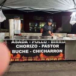 Taqueria Los Ilegales - Meats: Asada, Pollo, (chicken), Birria (stew), Chorizo, Pastor, Buche (stomach) and Chicharrón (cooked in a spicy green or red sauce).