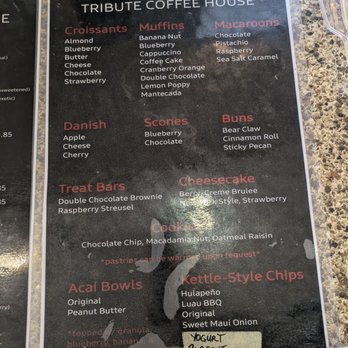 Tribute Coffee House - Menu 6: pastries and snacks - Coffee & Tea Near Me - Garden Grove, California