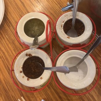 Zen Yai Thai Restaurant - Sauces on table - Thai Near Me - San Francisco, California Zen Yai Thai Restaurant - Sauces on table - Thai Near Me - San Francisco, California