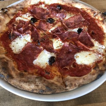 Pizzeria Bianco - Sonny Boy. Fresh mozzarella, salami, olives. The salami is the star, sooo good. - Pizza Near Me - Phoenix, Arizona Pizzeria Bianco - Sonny Boy. Fresh mozzarella, salami, olives. The salami is the star, sooo good. - Pizza Near Me - Phoenix, Arizona