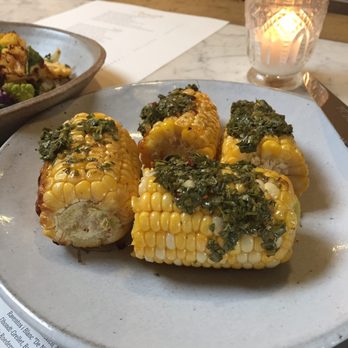 Manuela - Grilled Corn with chimichurri sauce - New American Near Me - Los Angeles, California Manuela - Grilled Corn with chimichurri sauce - New American Near Me - Los Angeles, California