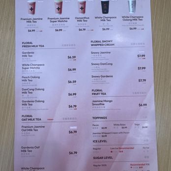 Molly Tea - Menu 10/25 - Bubble Tea Near Me - Sunnyvale, California