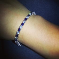 REEDS Jewelers - White and blue sapphire bracelet