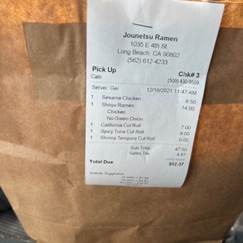 Jounetsu Ramen - This is the actual price of cut rolls - Ramen Near Me - Long Beach, California Jounetsu Ramen - This is the actual price of cut rolls - Ramen Near Me - Long Beach, California