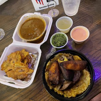 Secretos De Mis Abuelos - Red beans and rice, flava bowl with my maduros on top, tostones and sauces. - Puerto Rican Near Me - Homestead, Pennsylvania Secretos De Mis Abuelos - Red beans and rice, flava bowl with my maduros on top, tostones and sauces. - Puerto Rican Near Me - Homestead, Pennsylvania