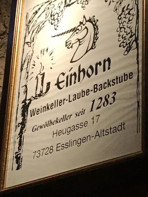 Menu photo 7 Weinkeller Einhorn Esslingen, BW Menu photo 7 Weinkeller Einhorn Esslingen, BW