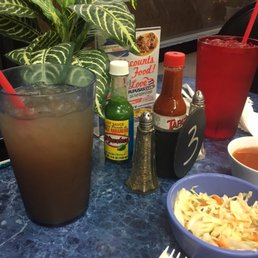 Tamarind drink with a cabbage salad for the pupusas!