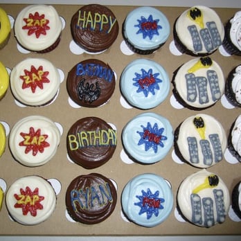 Sibby's Cupcakery - Sibby's kicks butt with Batman birthday cupcakes - Cupcakes Near Me - San Mateo, California Sibby's Cupcakery - Sibby's kicks butt with Batman birthday cupcakes - Cupcakes Near Me - San Mateo, California