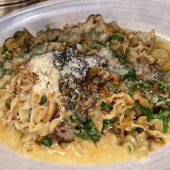 Red Ash - Special of the day - curly fettuccine with mushrooms and veal + brandy sauce (?) - Italian Near Me - Austin, Texas Red Ash - Special of the day - curly fettuccine with mushrooms and veal + brandy sauce (?) - Italian Near Me - Austin, Texas