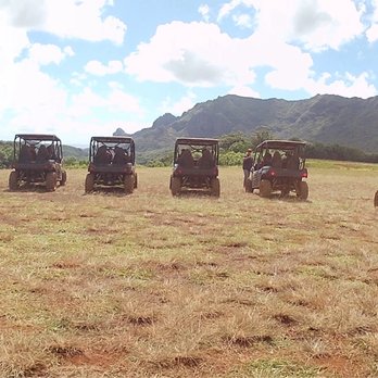 Kipu Ranch Adventures - ATVs after the first run. - Tours Near Me - Lihue, Hawaii Kipu Ranch Adventures - ATVs after the first run. - Tours Near Me - Lihue, Hawaii