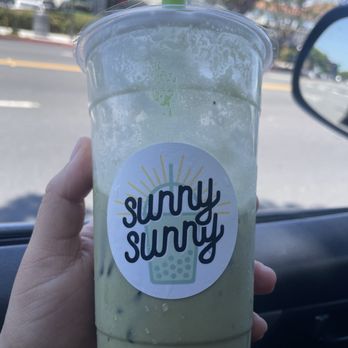The Sunny Sunny - Strawberry Matcha (after it was mixed and half gone) - Coffee & Tea Near Me - South Gate, California