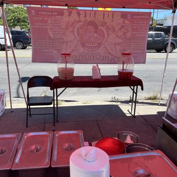 Alice Pupuseria - a table set up with food - Salvadoran Near Me - Los Angeles, California Alice Pupuseria - a table set up with food - Salvadoran Near Me - Los Angeles, California