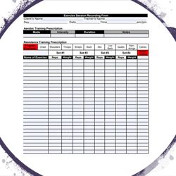 Motivence Training - Exercise Recording Form Example