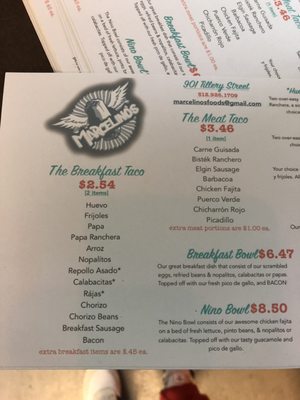 Menu photo 2 Marcelino's Austin, TX