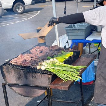 Tacos El Yakis Estilo Sonora - That's Arrachara on the grill along with Anaheim Chili's - Tacos Near Me - North Hollywood, California Tacos El Yakis Estilo Sonora - That's Arrachara on the grill along with Anaheim Chili's - Tacos Near Me - North Hollywood, California