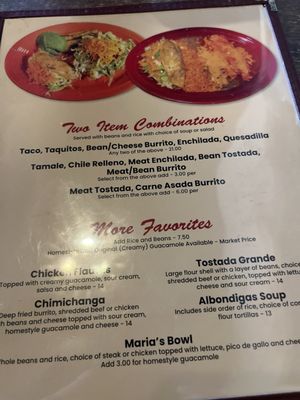 Menu photo 2 Maria's Mexican Restaurant Glendora, CA