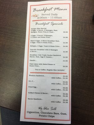 Menu photo 1 Smokey's Restaurant Halifax, NS