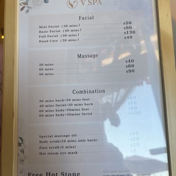V Spa - Menu - Massage Near Me - Glendora, California V Spa - Menu - Massage Near Me - Glendora, California