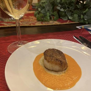 Finesse Dining - Seared Sea Scallop on fennel-tomato puree was fantastic! - Personal Chefs Near Me Finesse Dining - Seared Sea Scallop on fennel-tomato puree was fantastic! - Personal Chefs Near Me