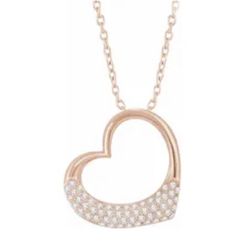 Sublime Diamonds - Rose gold heart pendant with pavé diamonds