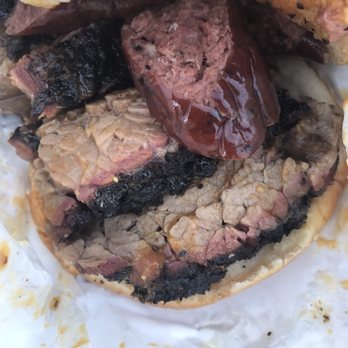 Brown's Bar-B-Que - Sausage and brisket sandwich - Barbeque Near Me - Austin, Texas Brown's Bar-B-Que - Sausage and brisket sandwich - Barbeque Near Me - Austin, Texas