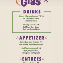 This was the Mardi Gras special menu. Drinks were awesome!