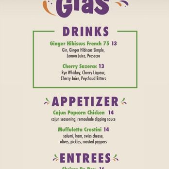 Gus' Last Word - This was the Mardi Gras special menu. Drinks were awesome! - American Near Me - Wood-Ridge, New Jersey