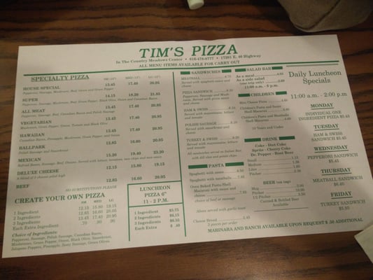 Menu photo 2 Tim's Pizza Independence, MO