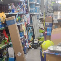 Dollar General - Inside stuff laying around for what appeared for a long time.