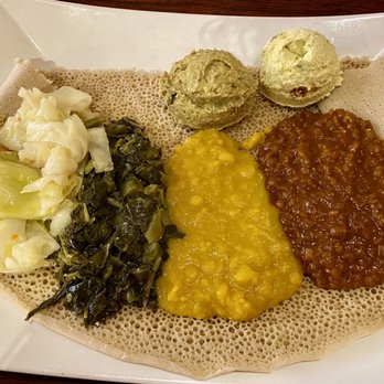 Lemat - Vegetarian Combo - No salad but the two additional sides were tasty - Ethiopian Near Me - Berkeley, California
