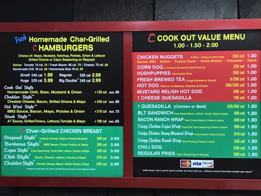 Menu photo 5 Cook Out Durham, NC