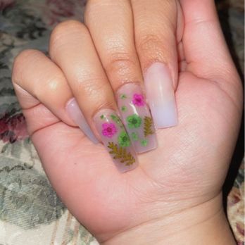 California Nails Design - milky floral nails done by david! - Nail Salons Near Me - El Cajon, California California Nails Design - milky floral nails done by david! - Nail Salons Near Me - El Cajon, California