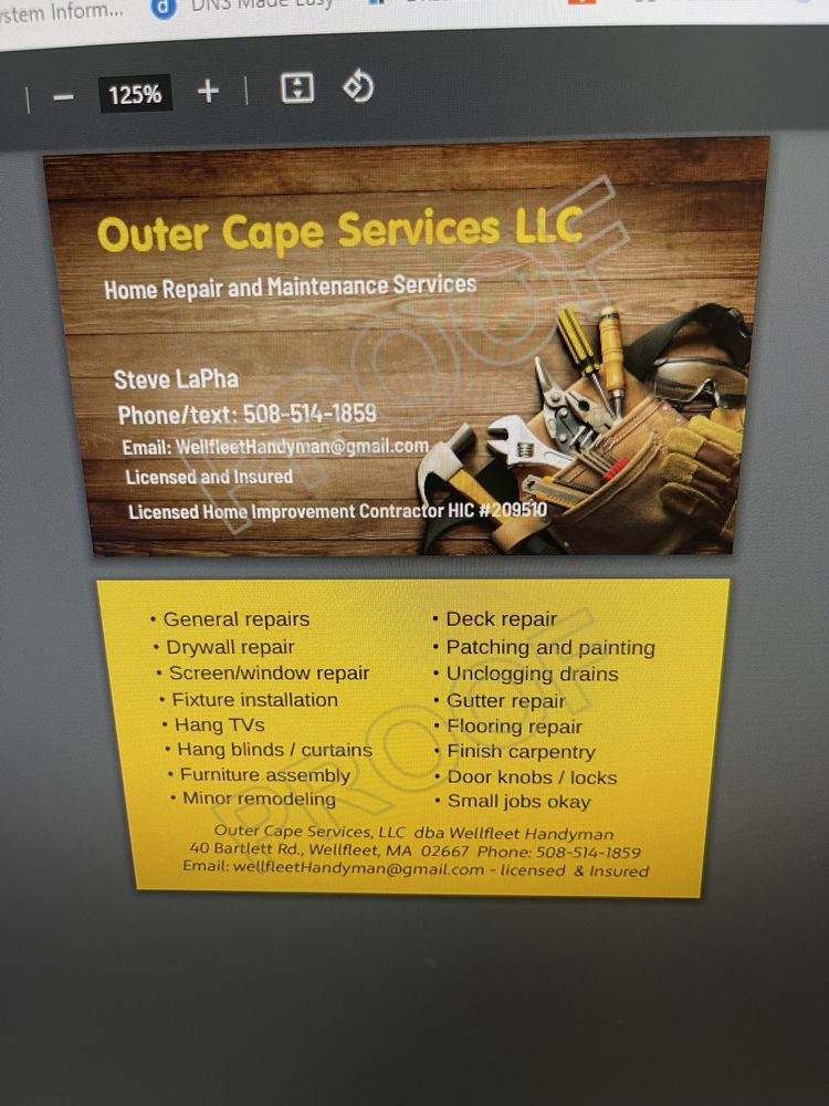 OUTER CAPE SERVICES Request a Quote 40 Bartlett Rd, Wellfleet, Massachusetts Drywall