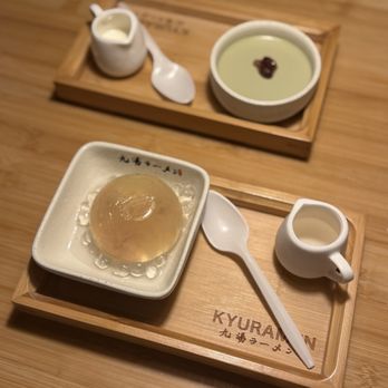 Kyuramen x TBaar - Matcha Pudding with Red Bean & Japanese Cherry Blossom Jelly - Desserts Near Me - Arcadia, California Kyuramen x TBaar - Matcha Pudding with Red Bean & Japanese Cherry Blossom Jelly - Desserts Near Me - Arcadia, California