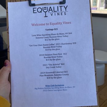 Equality Vines - Wine Tasting Room Near Me - Guerneville, California